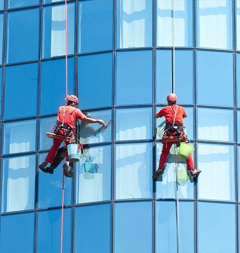 Мытье фасадов промальпинистами в Ивантеевке